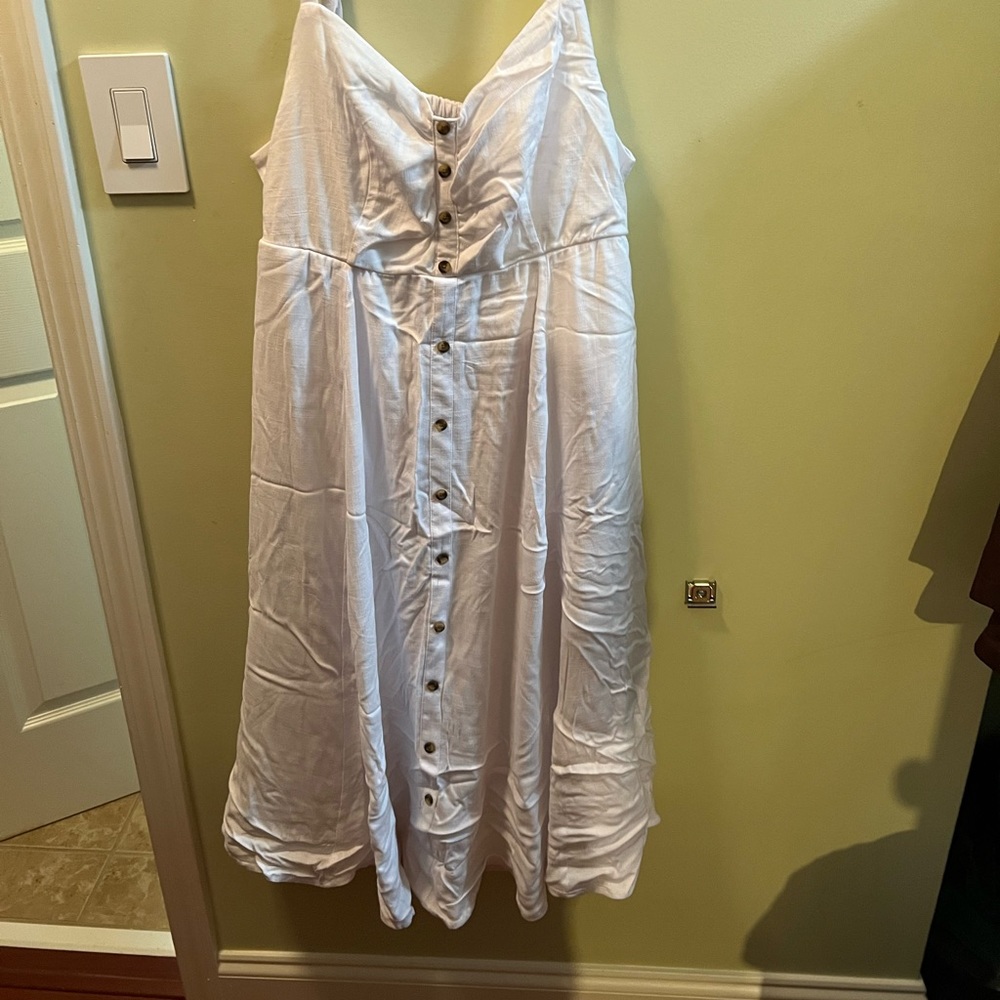 White linen dress